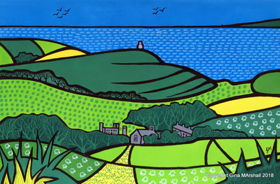View over KImmeridge by Gina Marshall. Framed original £475. A3 print £95.