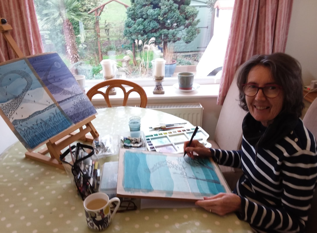 Artist Gill Williams at work