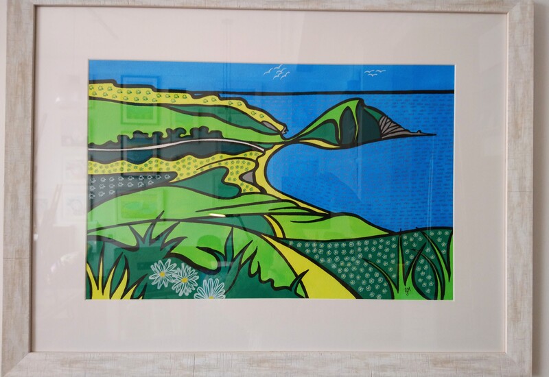 Worbarrow Bay. Ink painting by Gina Marshall. Ex-display £225